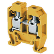 CMT4Y - 4 SQ.MM SCREW CLAMP TB FOR DIN15 RAIL YLW