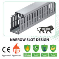 <h4>uPVC Panel Trunking 45X25 Wiring Duct Narrow slot or Thin Slot Rolycab Light Grey</h4> <ul> <li>Material: Rigid Polyvinyl Chloride</li> <li>Flammability: VL94V-0</li> <li>Color: Light Grey (RaL7042 )</li> <li>Narrow Slot Design</li> <li>Tensile Strength: 390 Kg/cm</li> <li>ISOZ Impact Strength: 7 kg/cm</li> <li>Dielectric Strength:? 36 kV/mm</li> <li>Specific Resistance: 6.1X10 ohm.o</li> <li>Mounting Hole Pattern as per DIN 43659</li> <li>CE, & FR Certified</li> </ul> <a class="catalogLink" href="https://rujutaent.com/wp-includes/pdf/rolycab_cat.pdf" target="_blank" rel="noopener noreferrer"><img src="http://rujutaent.com/wp-includes/images/pdf.png" /> Download catalog</a> <p class="stockDetails">IN STOCK, Dispatched Within 2-4 Days</p> HSN Code - 85381010 Rujuta Corporation - Braco Dealer , Connectwell Dealer , Trinity Touch Dealer, Rolycab Dealer