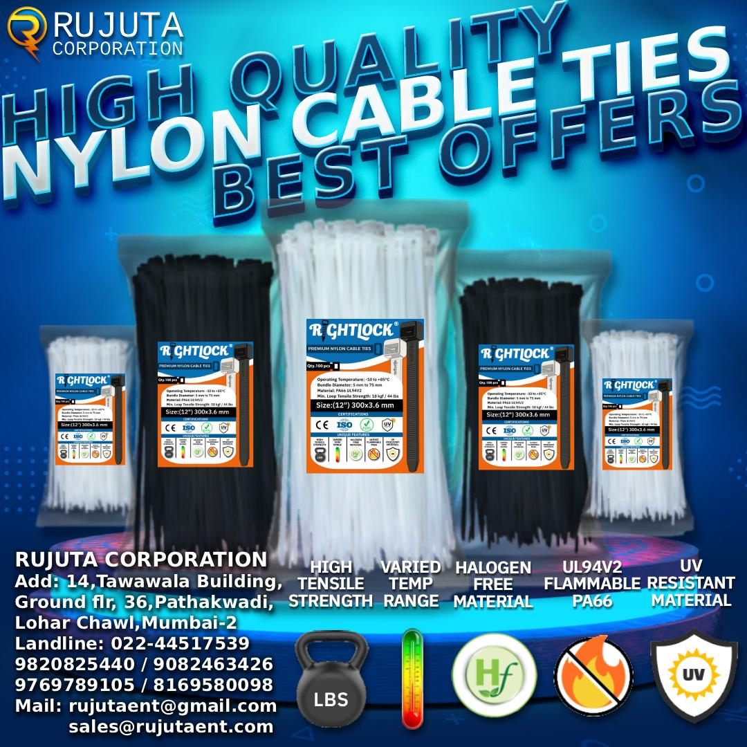 Rightlock Nylon Cable Tie Manufacturer in India Best No#1 India